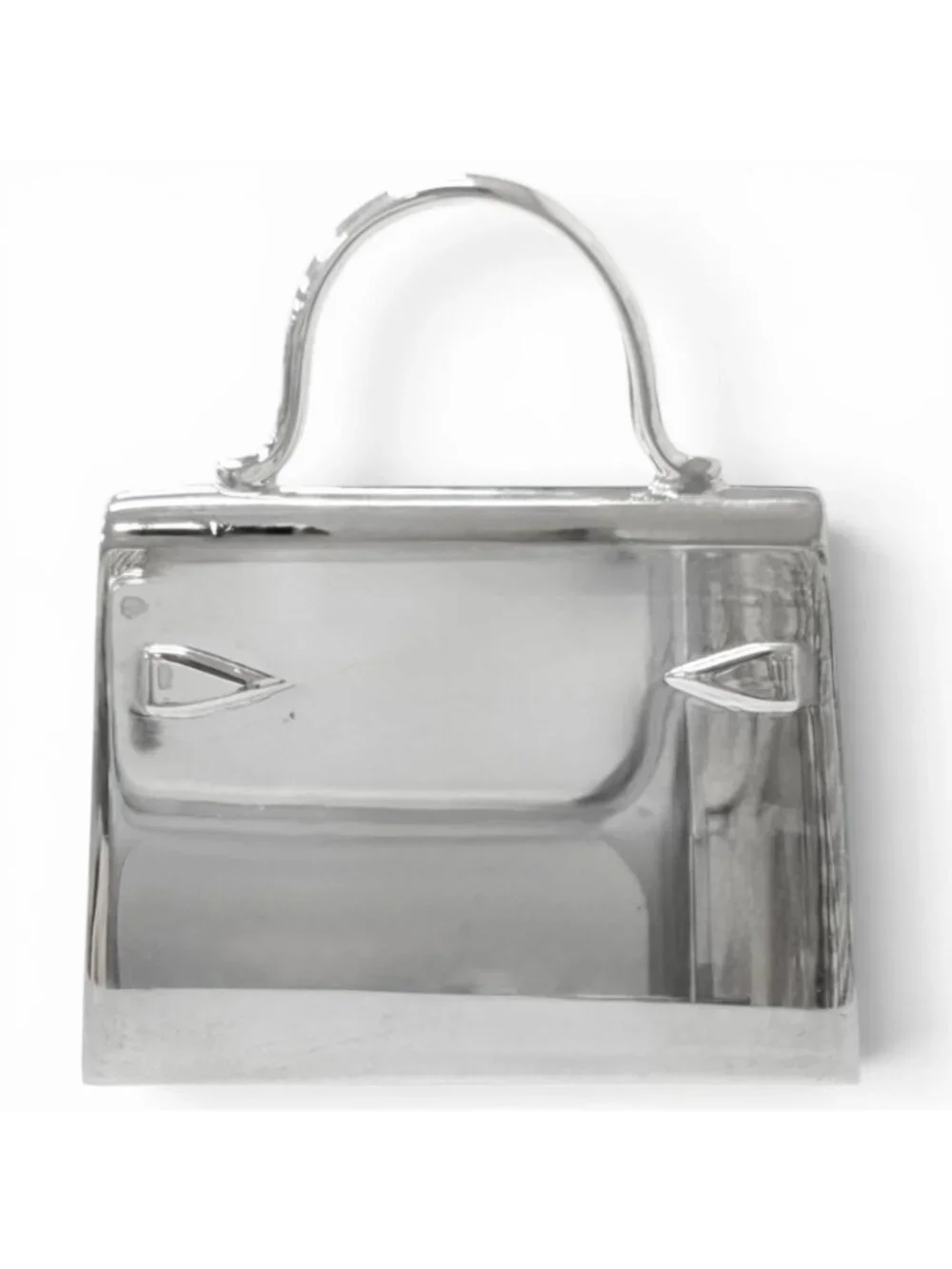 Hermes Vintage Kelly Bag Motif Pirkes Pendant Charm Silver